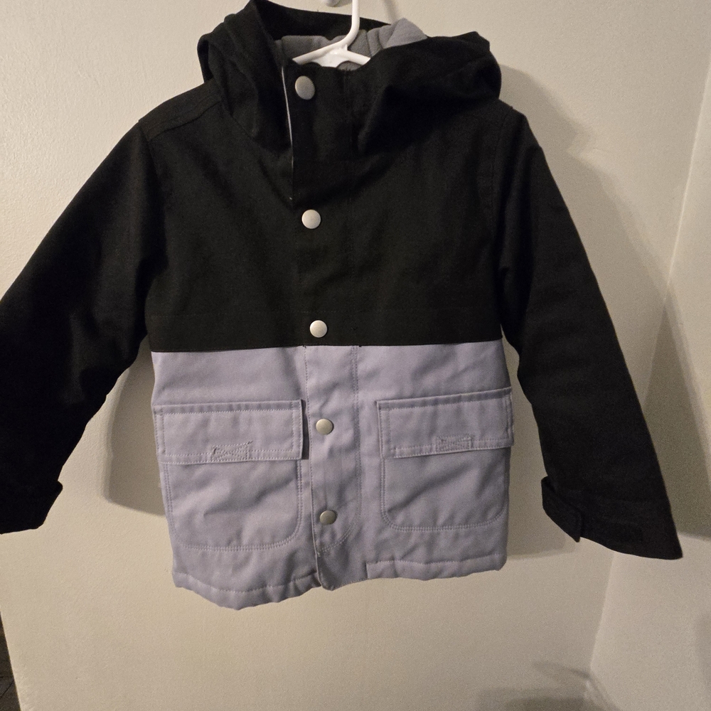 The Children's Place Black and Gray Hooded Coat